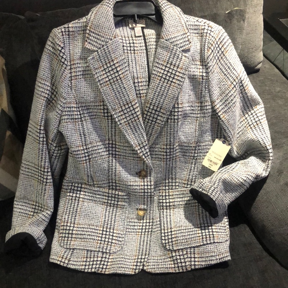 Plaid wool blazer